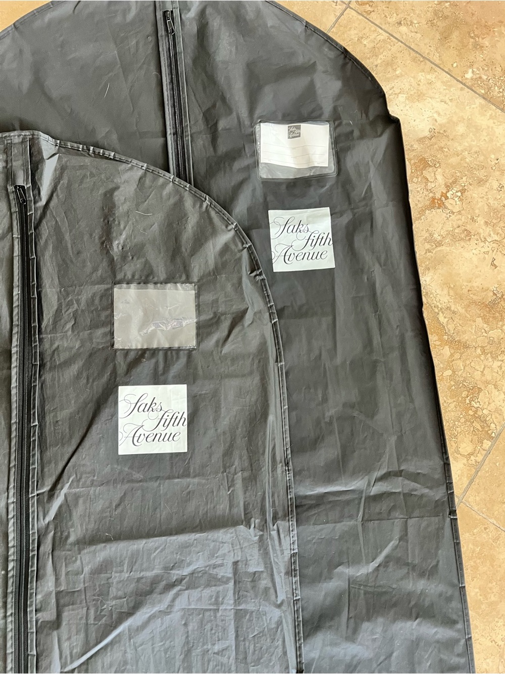 Saks Fifth Avenue Black Zip-Up Garment Bags - Pair - Picture 3 of 3